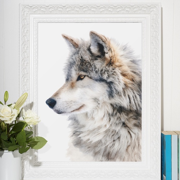 Watercolor Wolf with Mystical Aura Portrait Wall Art Print Poster, Unframed - Picture 6 of 6